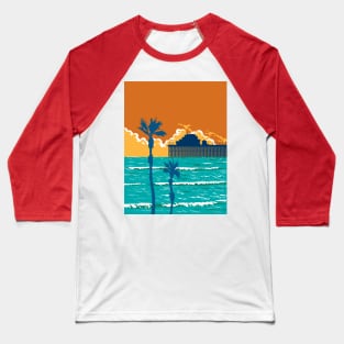 Oceanside Municipal Pier in San Diego California WPA Poster Art Baseball T-Shirt